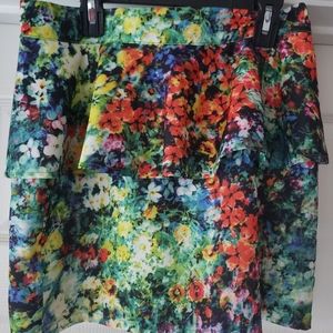 Floral peplum skirt